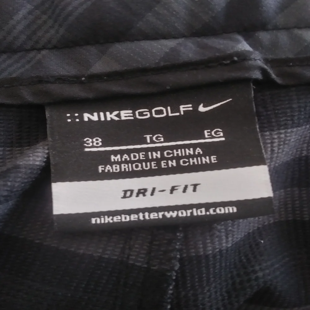 Nike Golf Men's Shorts, Grey Plaid, 38 waist